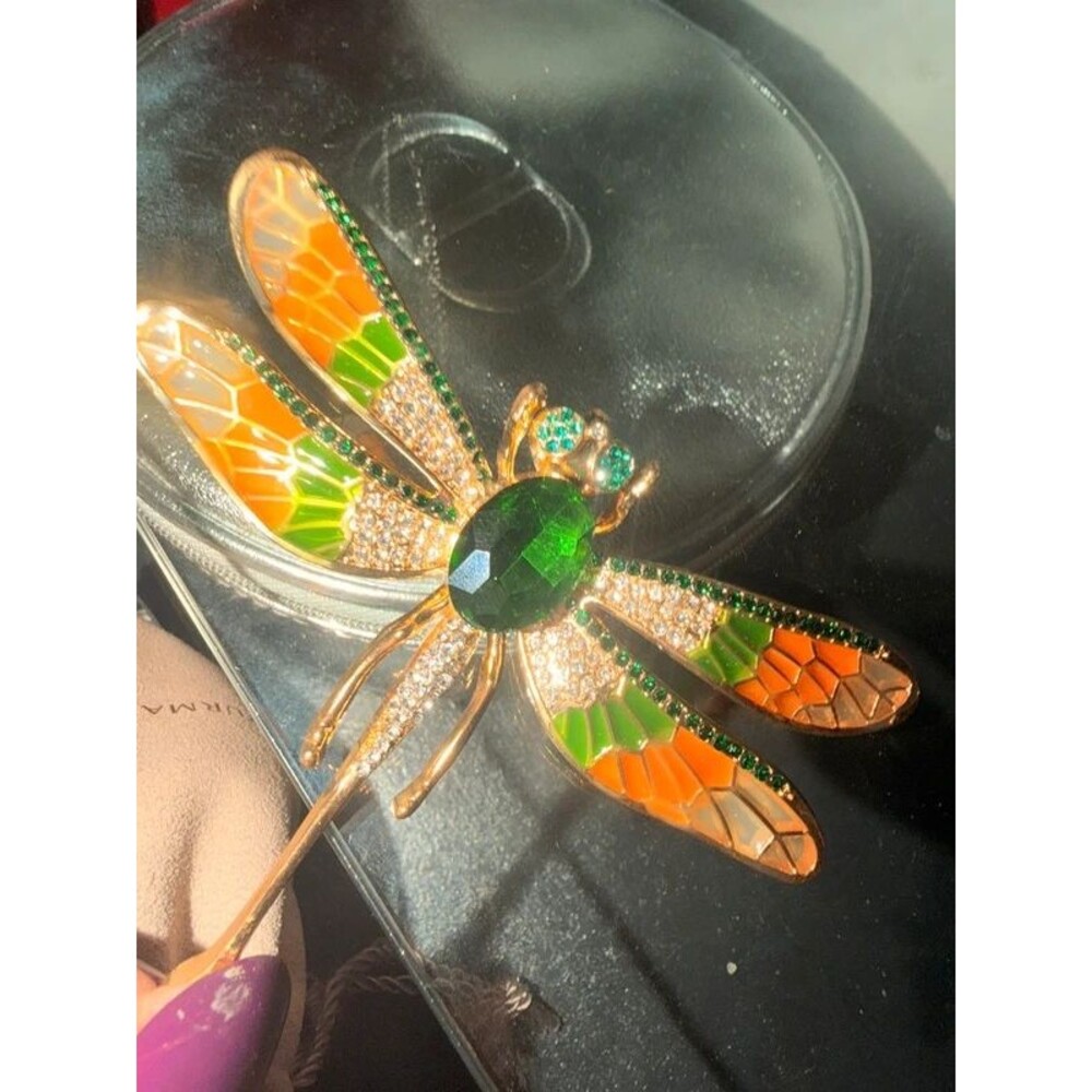 Dragon Fly Crystal Brooch